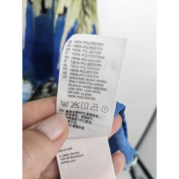 & Other Stories Dress Womens 4 Blue Horses Landscape Printed Boho Art Western - Picture 10 of 12